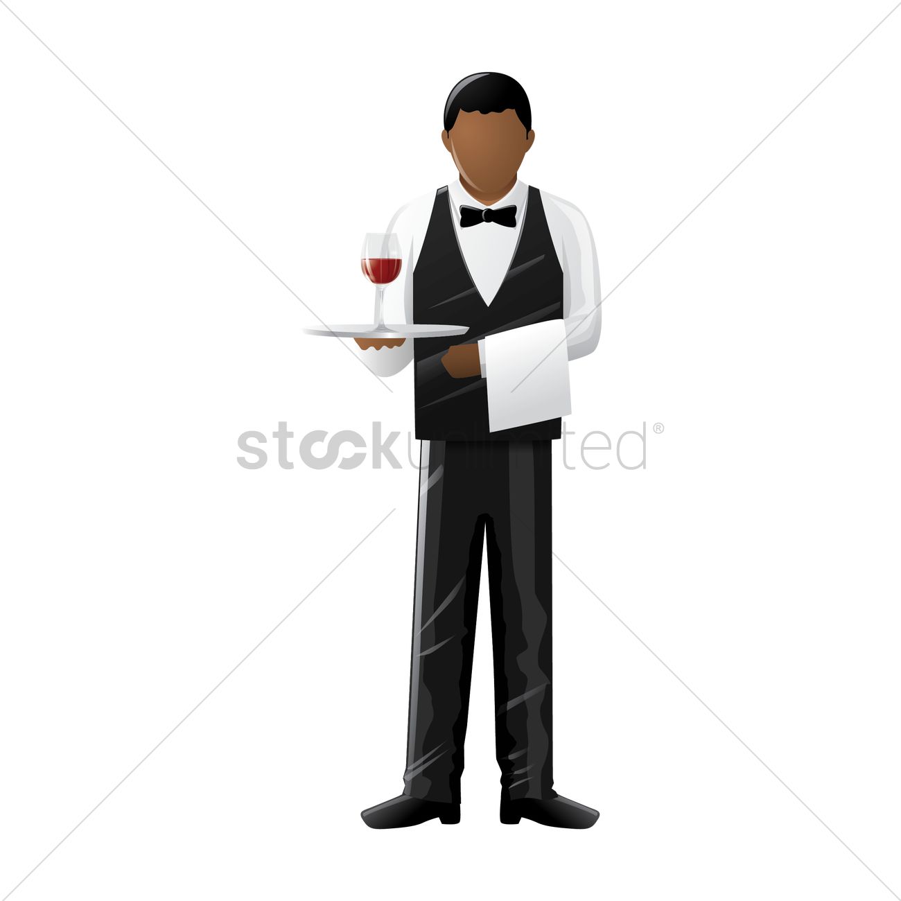 1300x1300 Waiter Vector Image