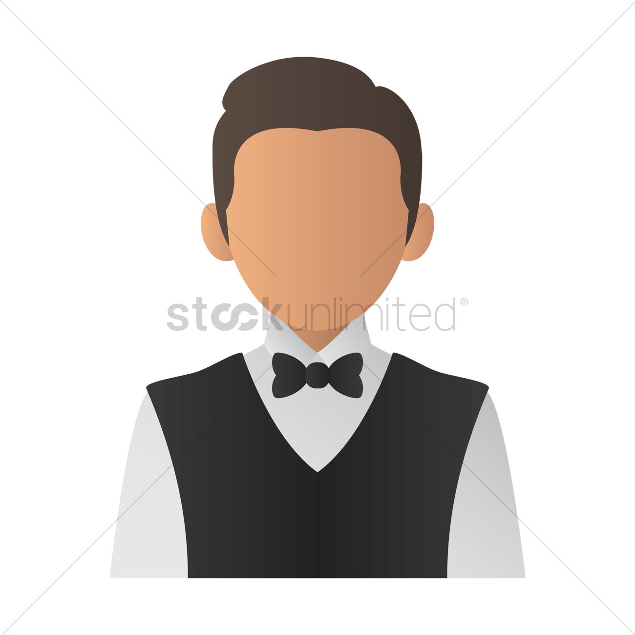 1300x1300 Waiter Vector Image
