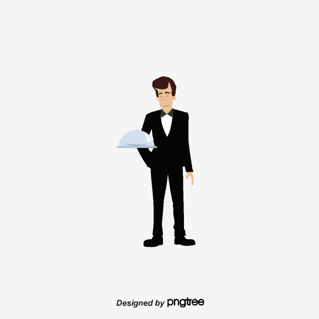 640x640 Cartoon Waiter, Cartoon Vector, Waiter, Male Png And Vector