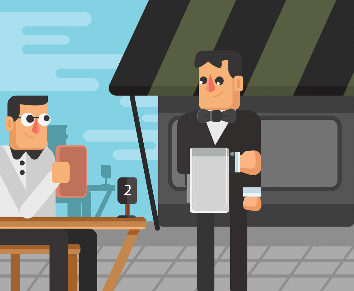 1136x936 Waiter Vector Vector Art Graphics