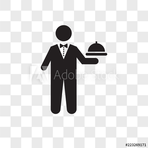 500x500 Waiter Vector Icon Isolated On Transparent Background, Waiter Logo