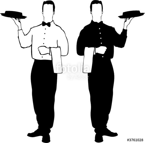 500x493 Waiter Vector Illustrations