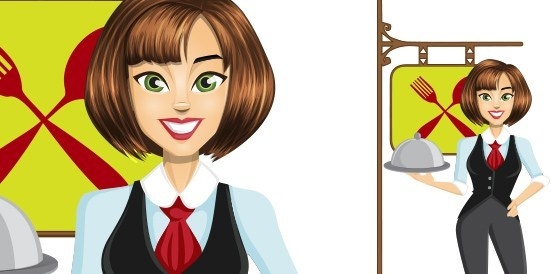 551x274 Vector Waitress For Free Download