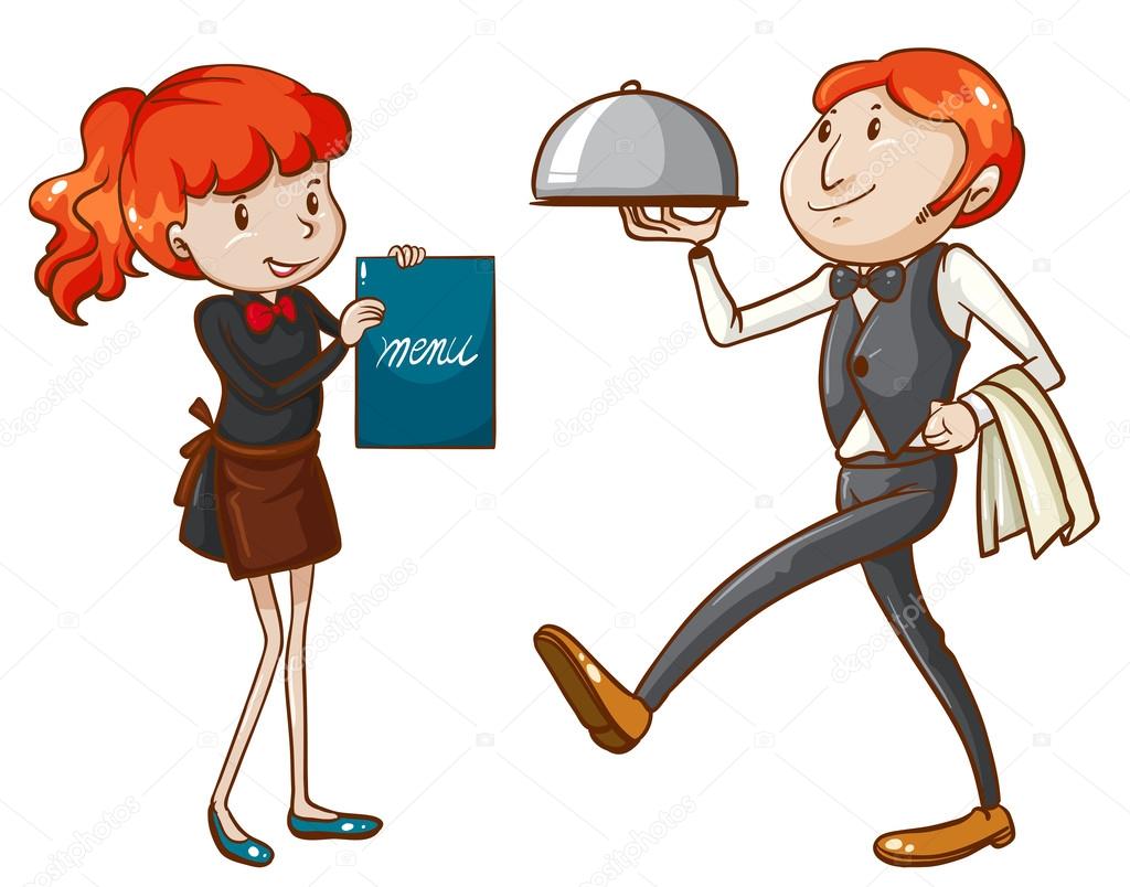 1024x804 Waiter And Waitress Clipart