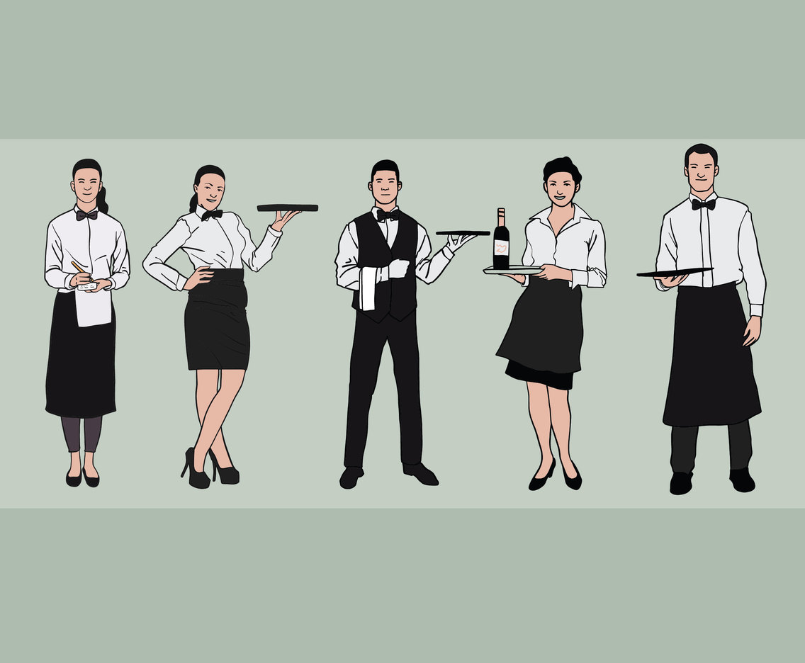 1136x936 Waitress Vector Pack Vector Art Graphics