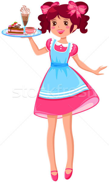 359x600 Cute Waitress Vector Illustration Ayelet Keshet