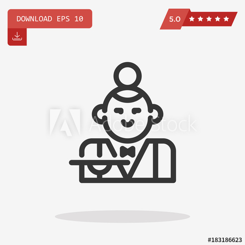 500x500 Waitress Vector Icon