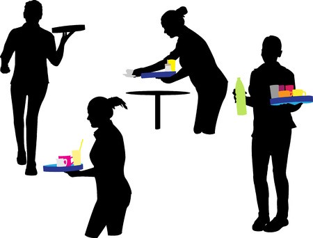 450x342 Waitress Vector Silhouette Royalty Free Vector Graphics