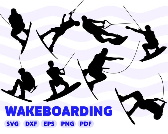 570x456 Wakeboarding Sport Cut Cricut Vector Vinyl Etsy