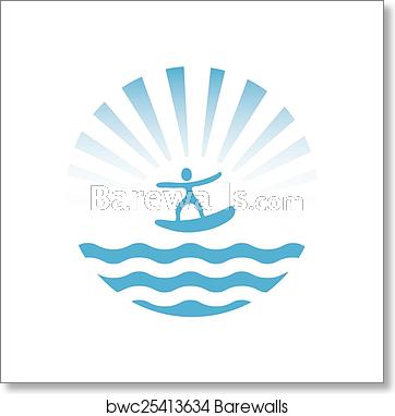 362x382 Wakeboard, Vector Icon, Art Print Barewalls Posters Prints