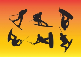 285x200 Wakeboarding Silhouettes Free Vector Graphic Art Free Download