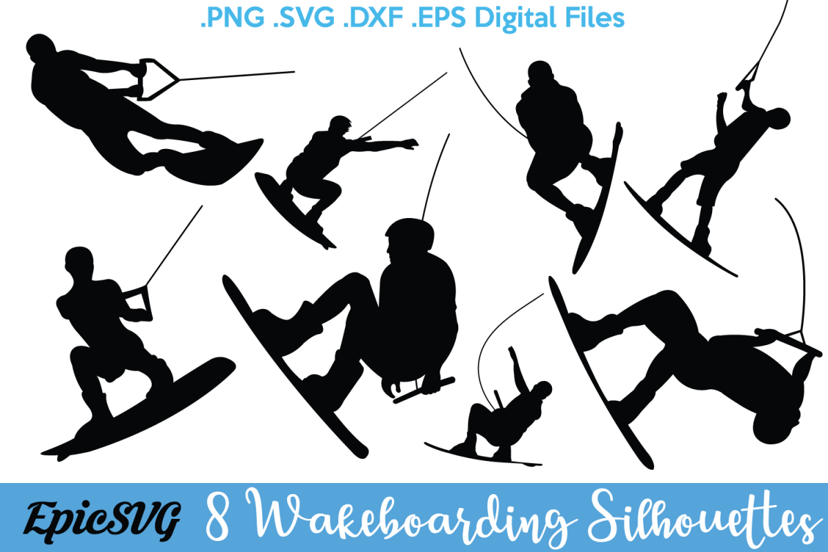1200x800 Wakeboarding Silhouettes Pdf Dxf