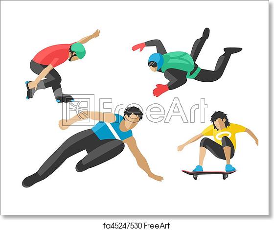 560x470 Free Art Print Of Vector Drawing Jumping Extremesilhouettes