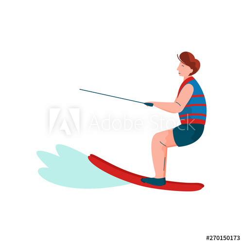 500x500 Man Riding Wakeboard, Water Skiing, Guy Relaxing