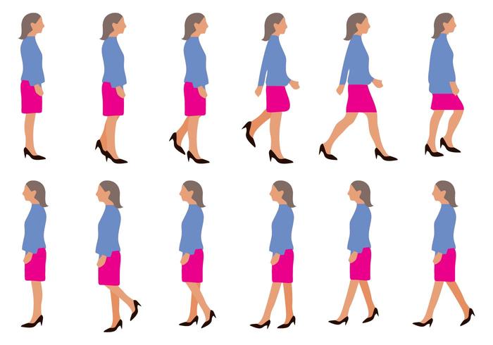 700x490 Free Woman Walking Cycle Vector