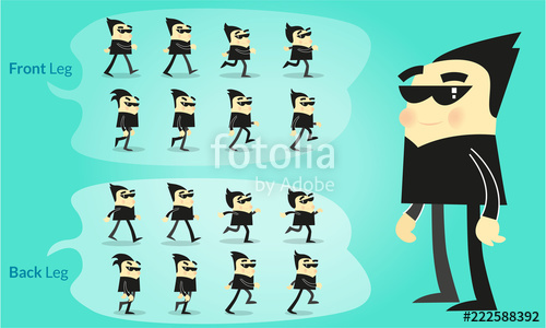 500x300 Spy Or Business Man Cartoon Character In Vector Flat Style
