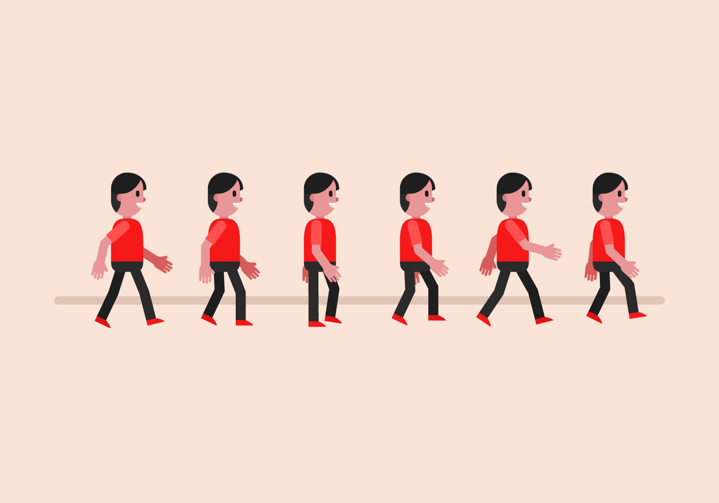 1400x980 Walk Free Vector Art