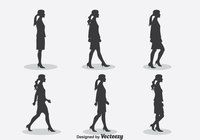 200x140 Woman Silhouette Walk Cycle Vector Silhoettes In Walking