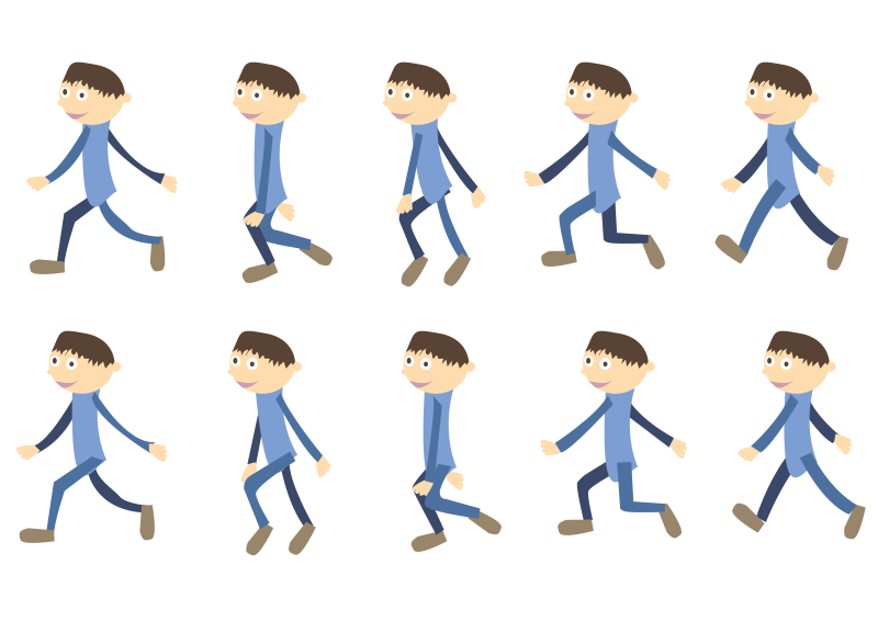 800x566 Free Clipart Walk Cycle Boy Shokunin