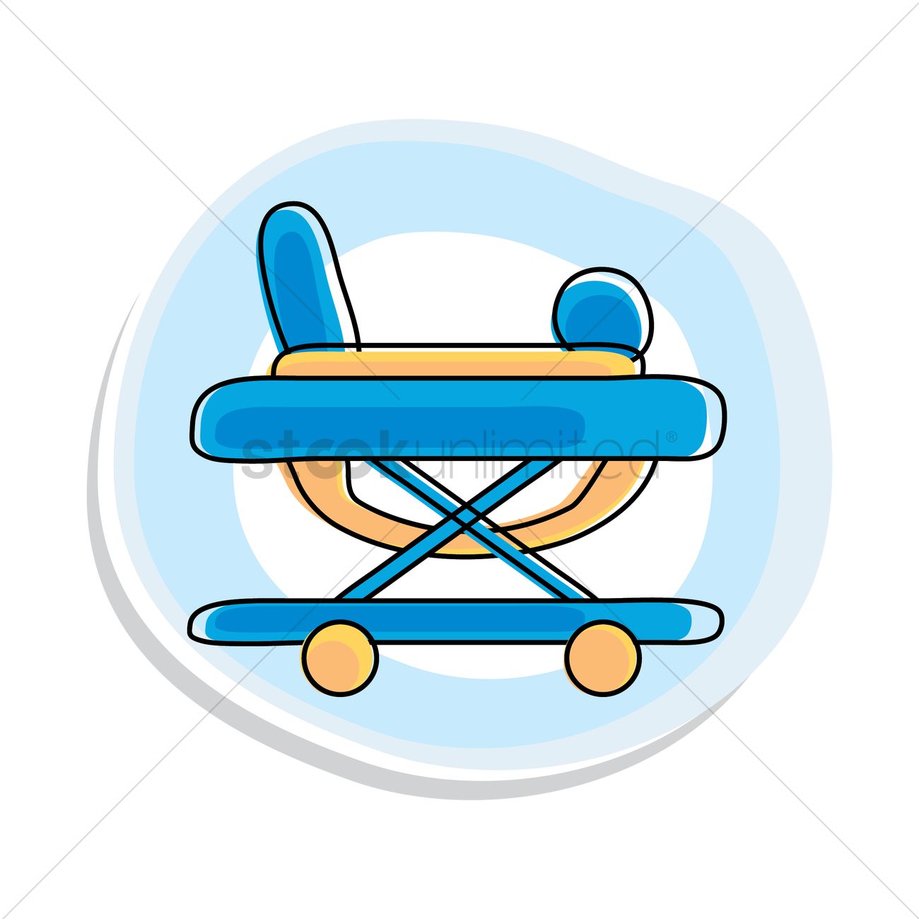 1300x1300 Free Baby Walker Vector Image