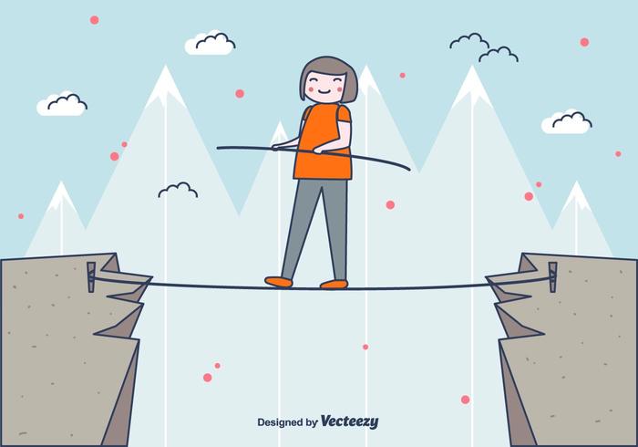 Tightrope Walker Vector Background Stock Images 700x490 Tightrope Walker Vector Background Stock Images