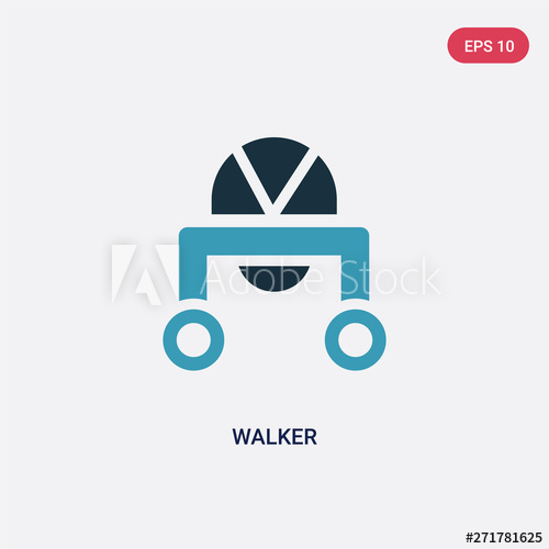 500x500 Two Color Walker Vector Icon From Kid And Baby Concept Isolated