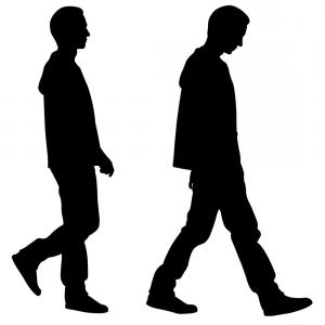 300x300 Royalty Free Stock Photo Set Silhouette Walking People Children