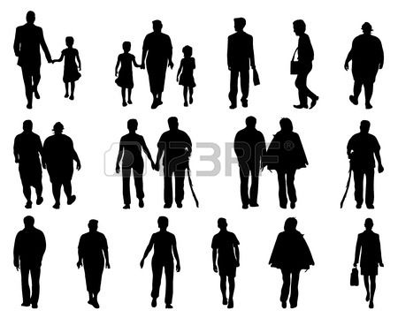 450x360 Stock Vector Art Sketches Of People, Painting People, Walking