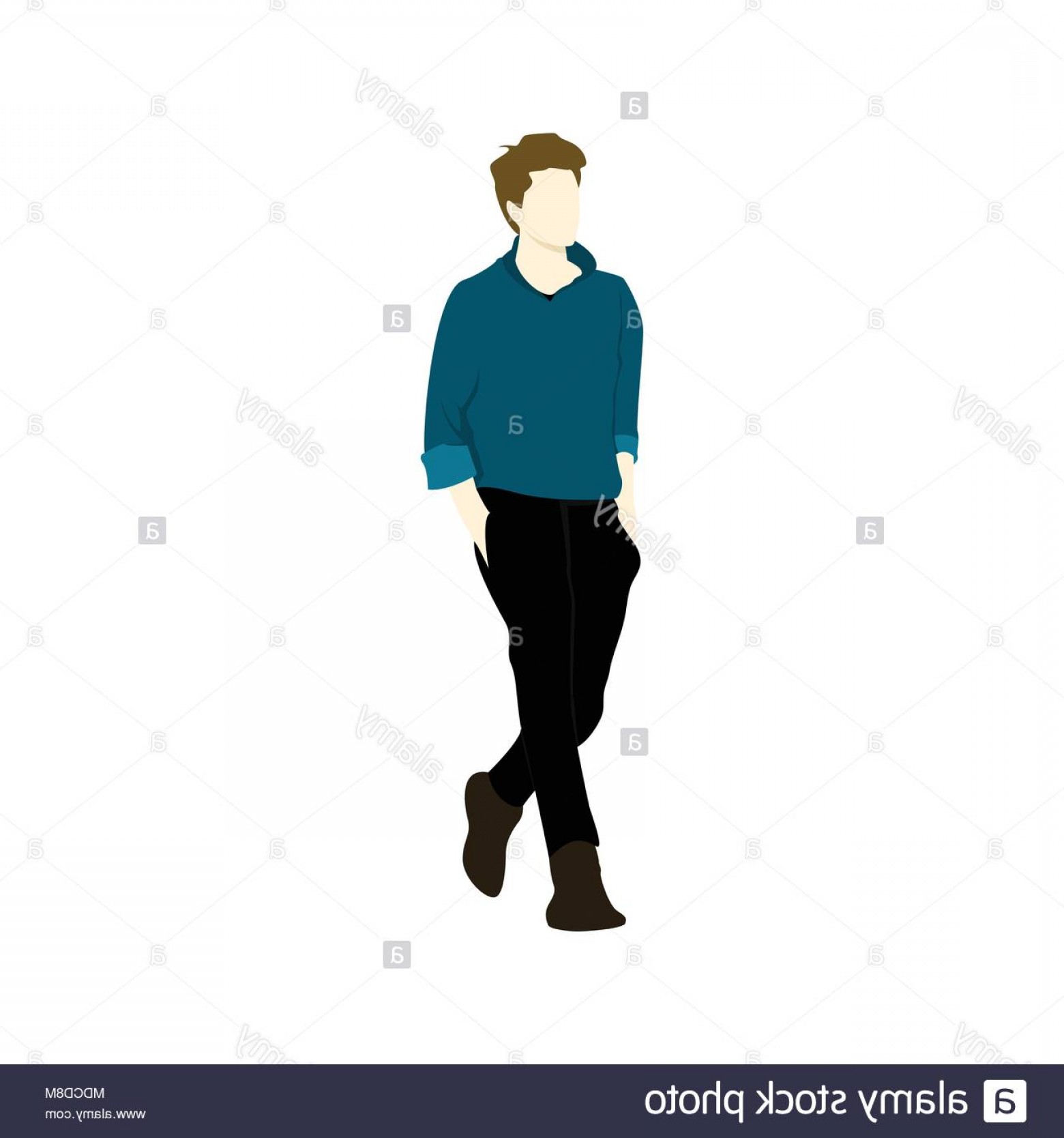 1560x1668 Casual Man Walking People Vector Illustration Graphic Design Image
