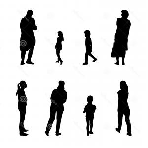 300x300 People Walking Outdoor Silhouettes Set Vector Savoyuptown