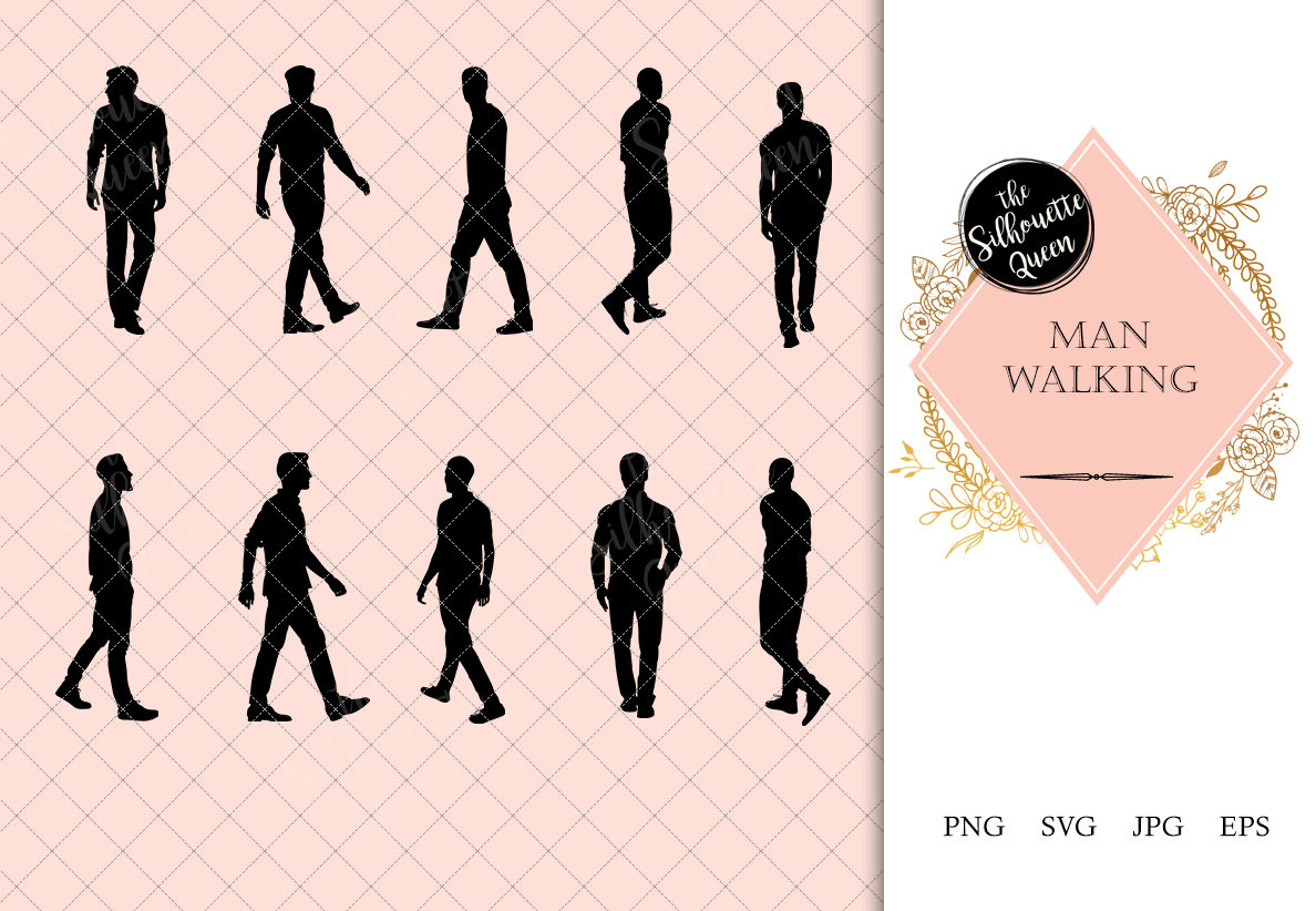 1188x822 Man Walking Silhouette Vector