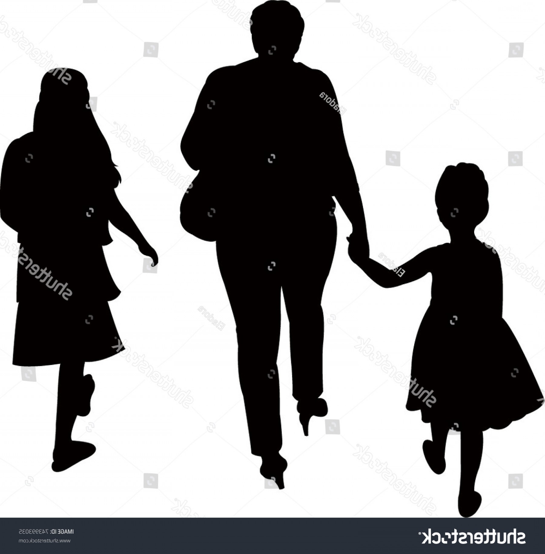1800x1828 Mom Daughters Walking Silhouette Vector Newwaysys