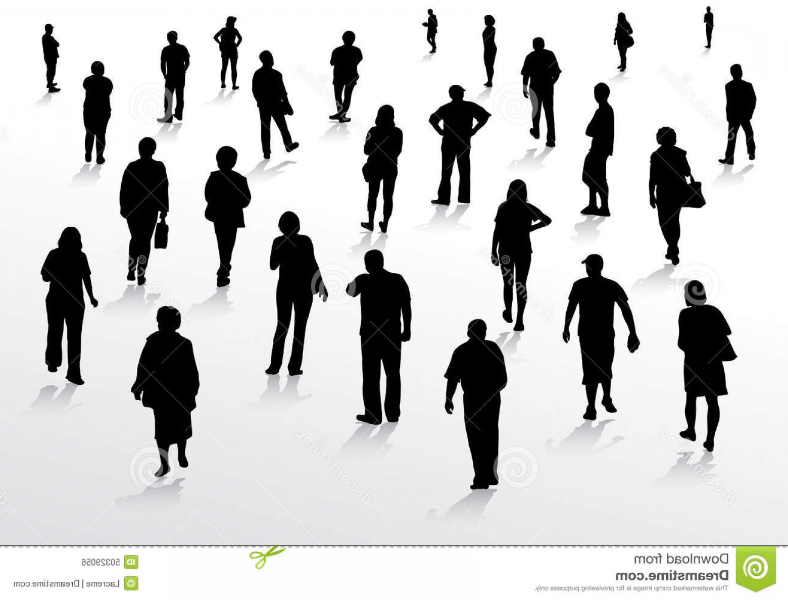 1560x1188 Stock Illustration People Walking Silhouettes Outdoors Summer