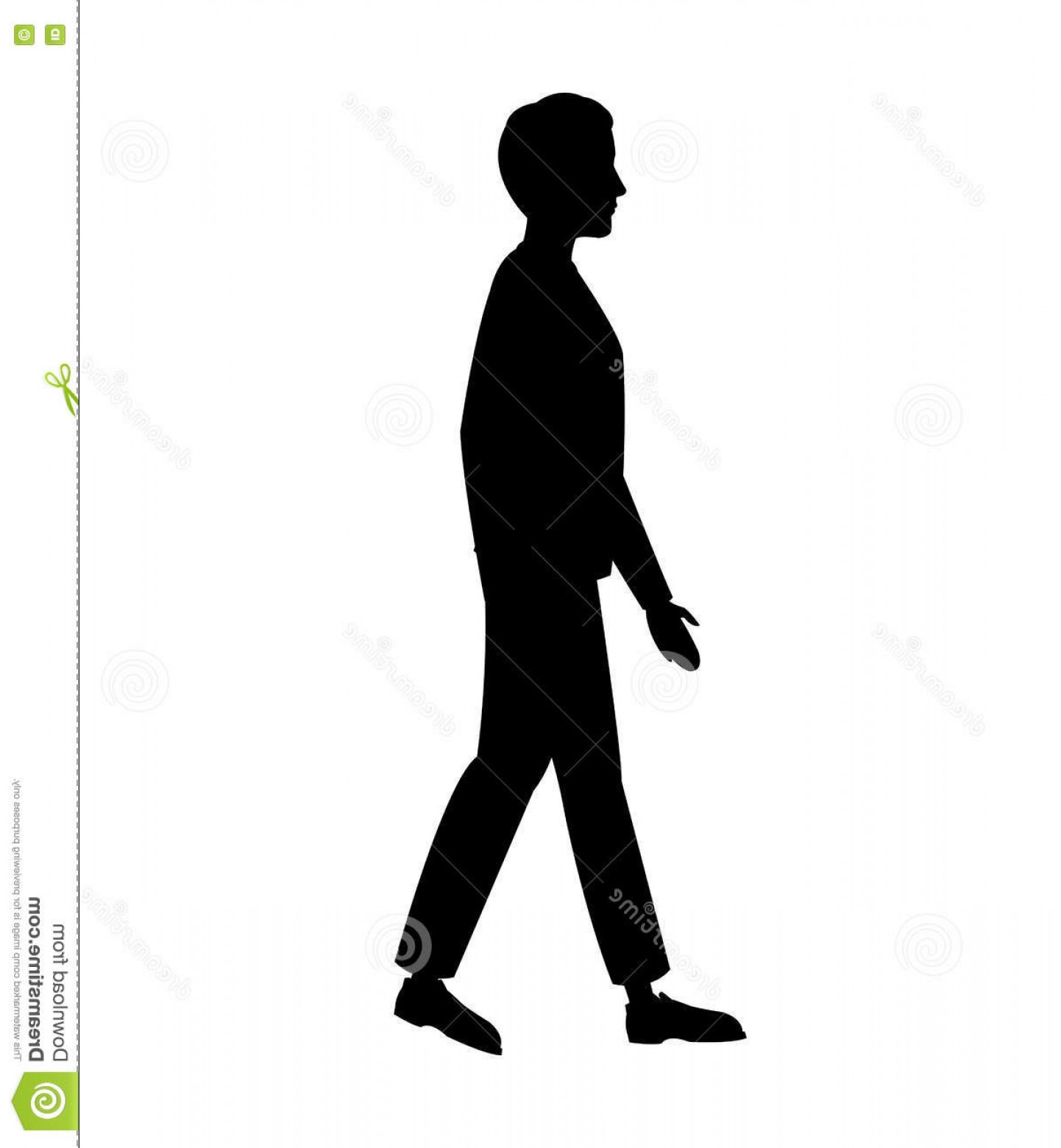 1442x1560 Stock Illustration Silhouette Man Walking Side View Vector