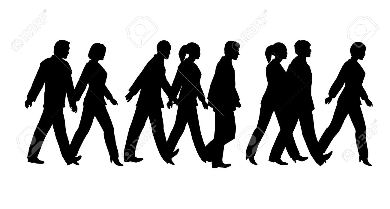 Walking Silhouette Vector at Vectorified.com | Collection of Walking ...