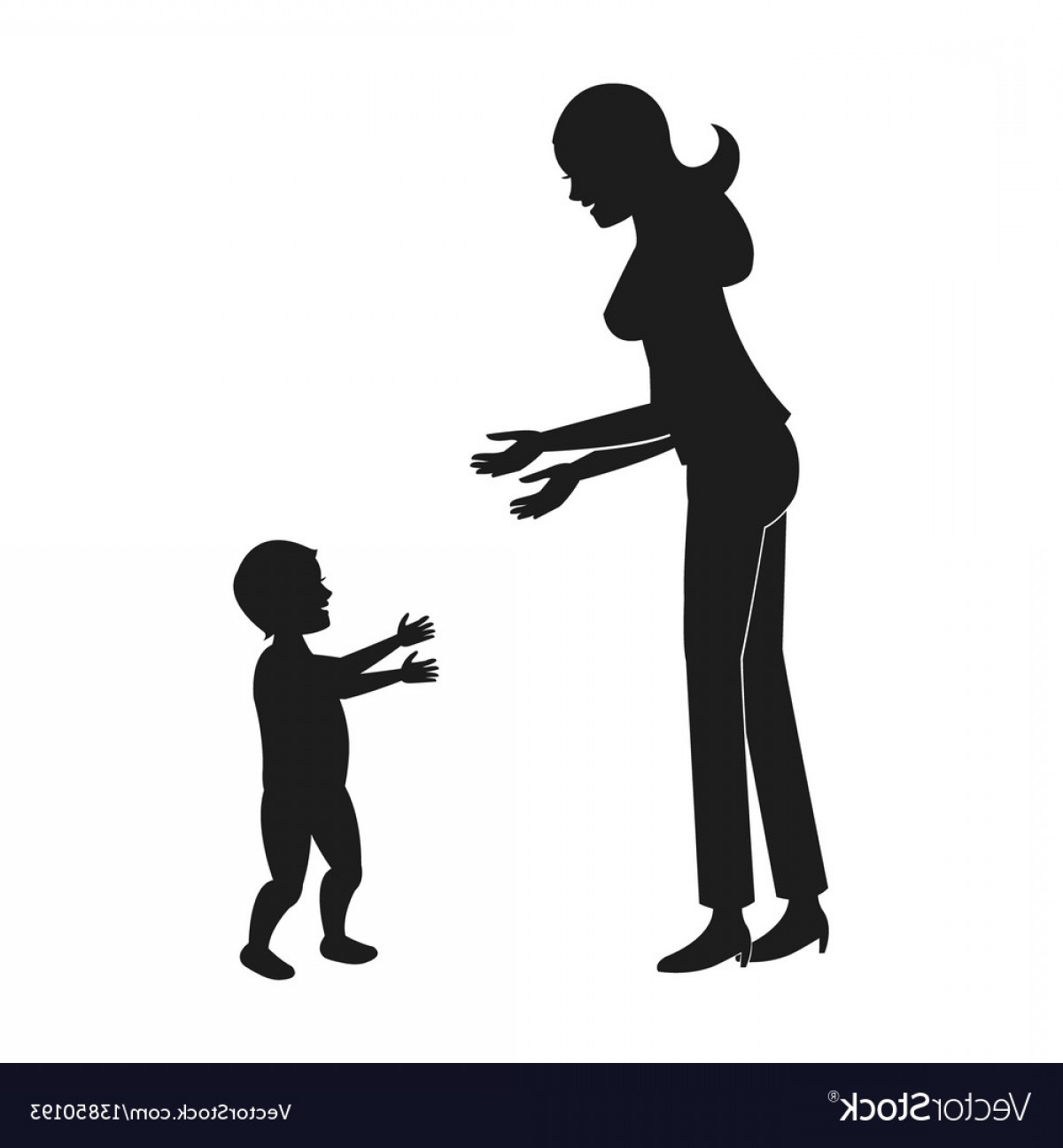 Silhouette Mother Baby Walking Vector Soidergi 1200x1296 Silhouette Mother Baby Walking Vector Soidergi