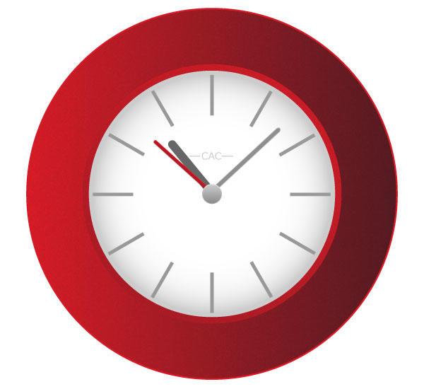 Free Red Wall Clock Vector Image 600x550 Free Red Wall Clock Vector Image