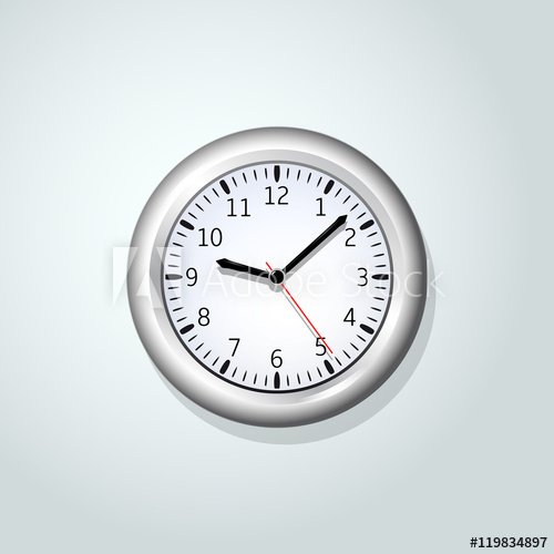 Classic Round Wall Clock Vector Illustration 500x500 Classic Round Wall Clock Vector Illustration