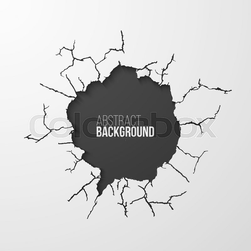 800x800 Cracked Hole In The Wall Banner With Stock Vector Colourbox