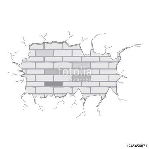 500x500 Isolated Brick Wall Crack Vector Illustration Design Stock Image