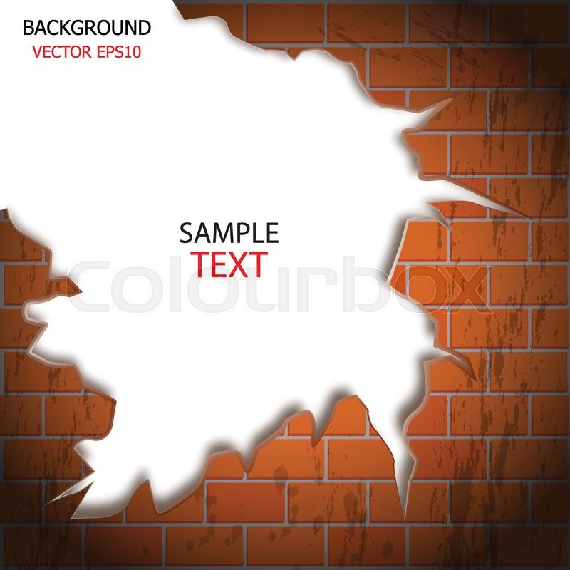 800x800 Vector Brick Wall Cracks, White Stock Vector Colourbox