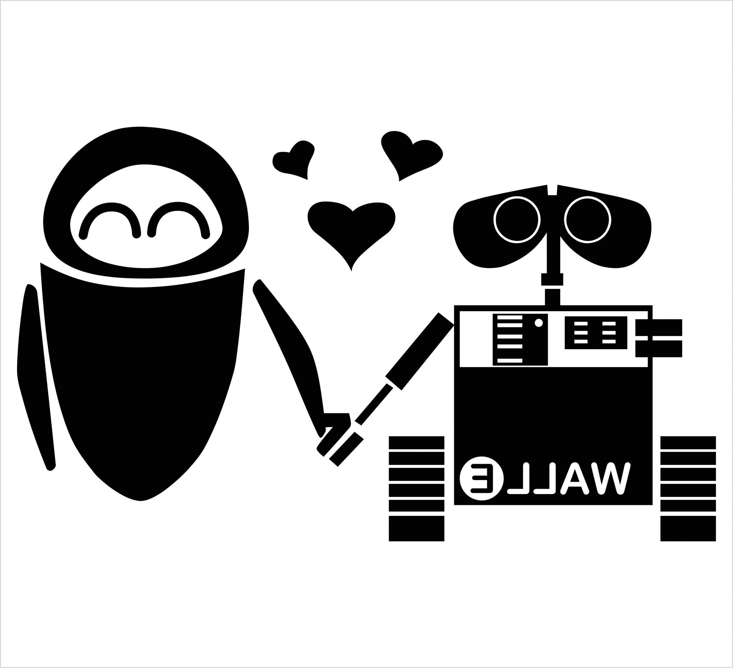 2830x2581 Wall E And Eve Vinyl Decal Sticker Geekchicpro. 