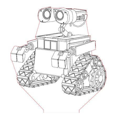 450x450 Wall E Illusion Lamp Plan Vector For Cnc