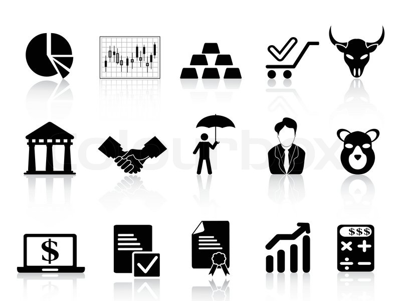 800x600 Isolated Stock Exchange Icons Set From Stock Vector Colourbox