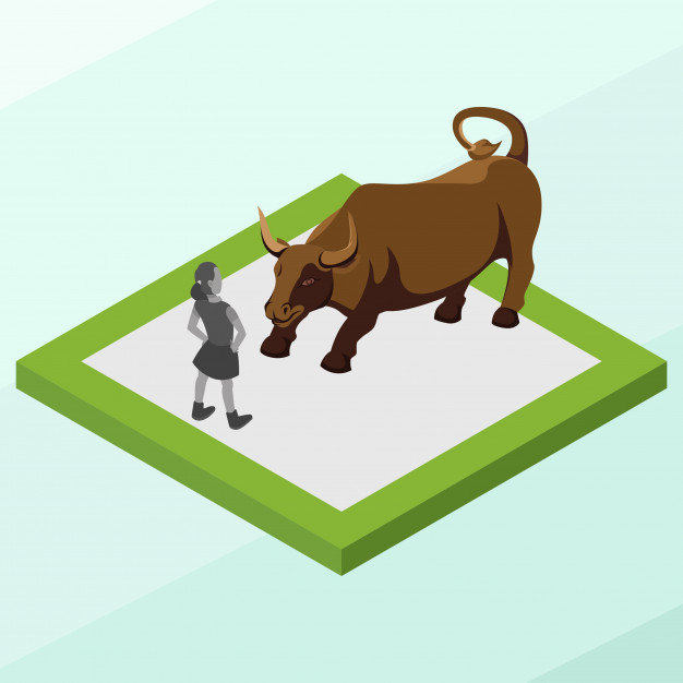 626x626 Isometric Charging Bull Statue Vector Premium Download