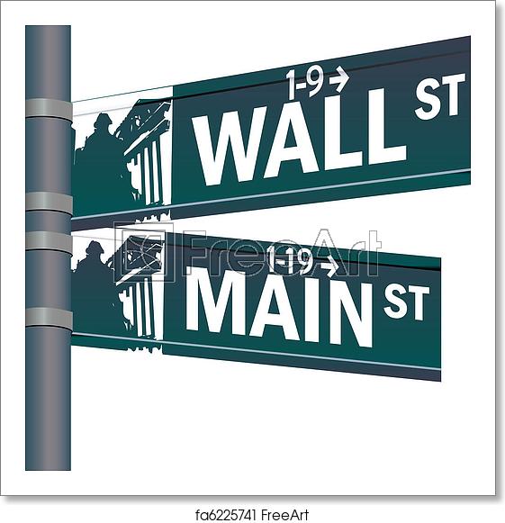 561x581 Free Art Print Of Wall Street Main Street Vector Intersection