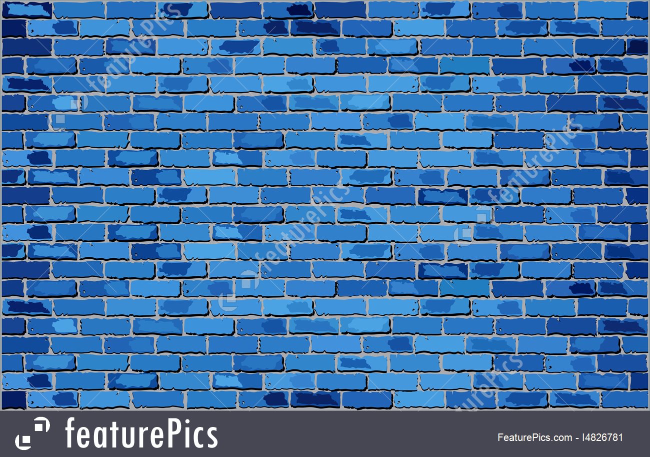 1300x913 Illustration Of Blue Brick Wall
