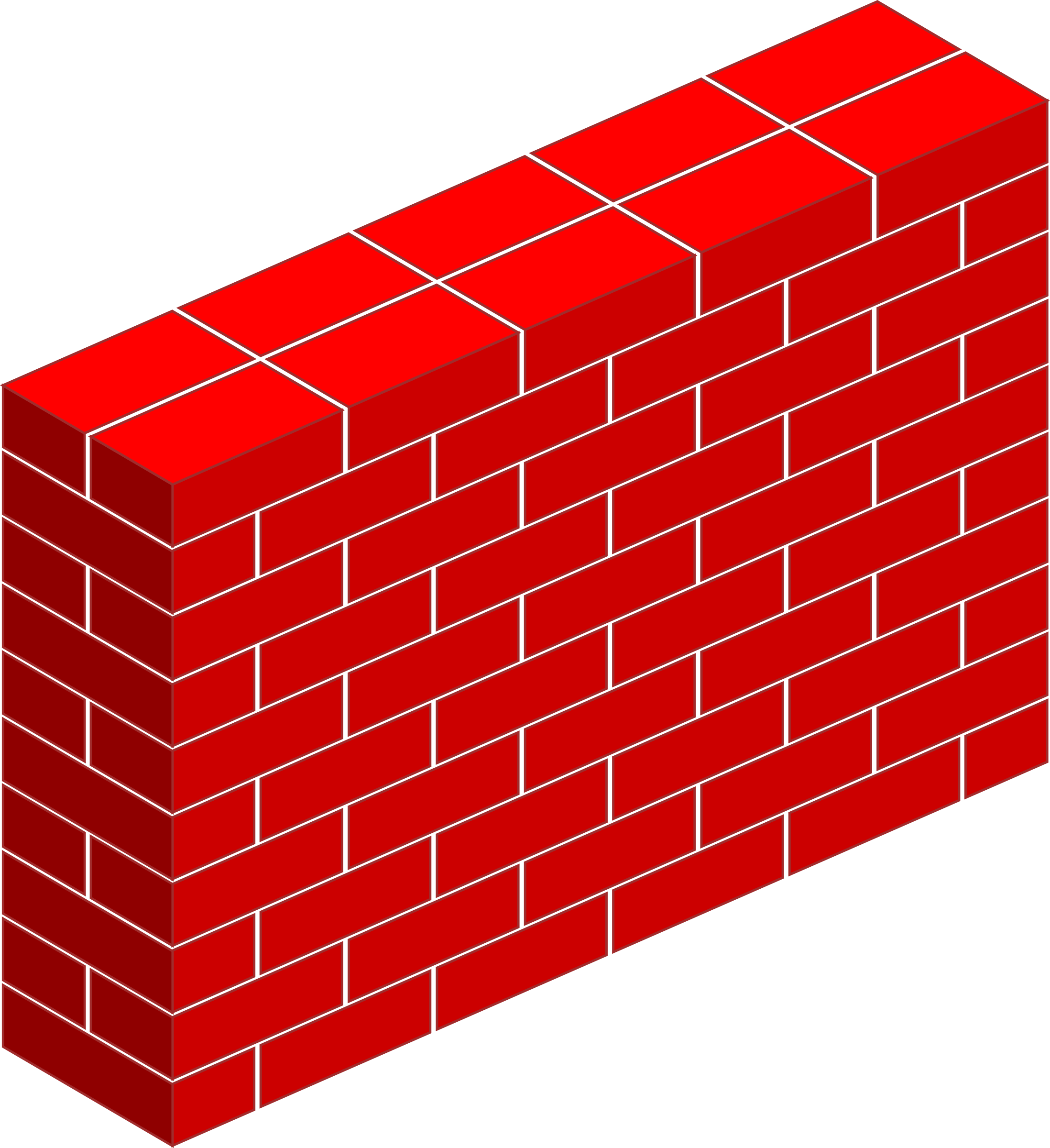 2196x2400 Red Brick Wall Vector Clipart Image