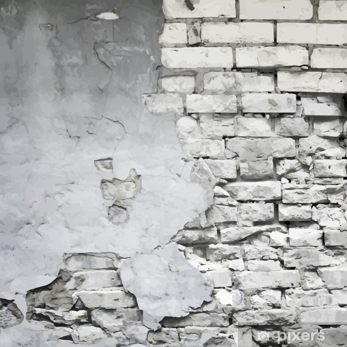 700x700 Old Ruined Wall Vector Background Wall Mural