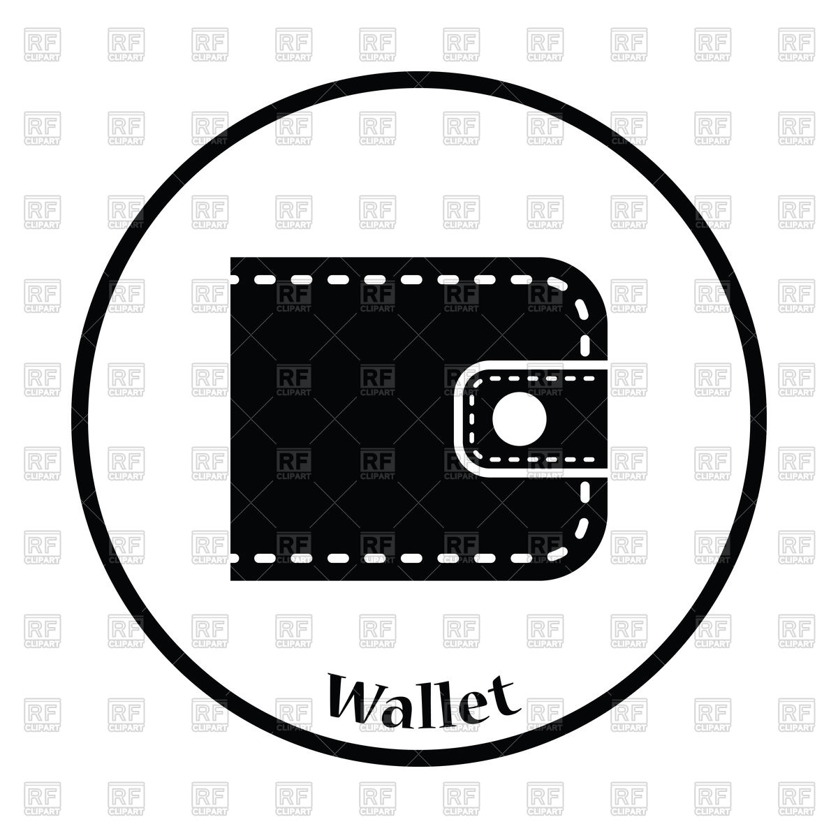 1200x1200 Thin Circle Design Of Wallet Icon Vector Image Of Silhouettes